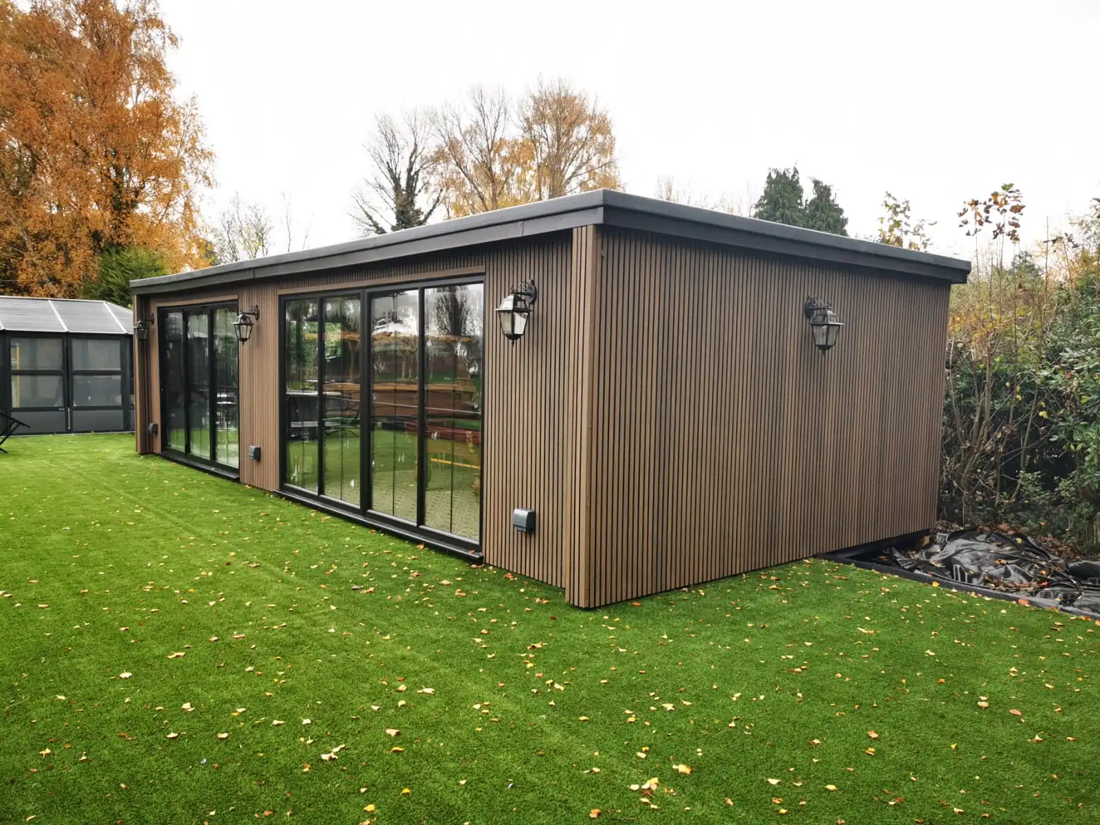 Garden room with external wall lights, a project to inspire your electrician quote in Warrington